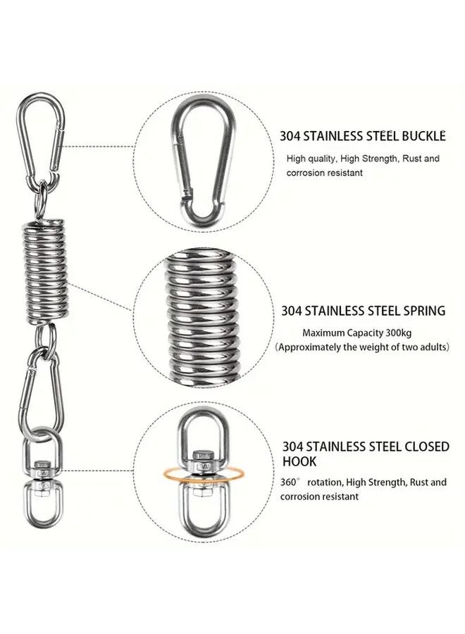 Black Steel Hook Set Ceiling Mounted Spring Hook With 2 Locking Hooks 360 Degree Rotation Rust Resistant For Hanging Chairs Sandbags Yoga Equipment - Image 3