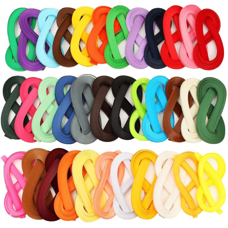 QTLCOHD 35 Colors 4200 Strips Paper Quilling Strips Set Width 5mm Length 54cm Quilling Art Strips for DIY Craft