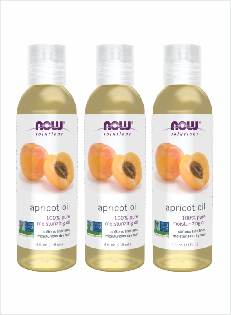 Now Essential Oils Apricot Oil – 118ml (Pack of 3)