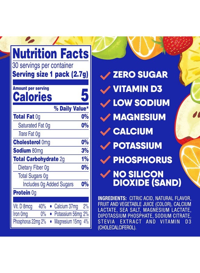 جو هايدرايت عبوات مسحوق الترطيب الفوري من جوهيدرات - مزيج مشروب منخفض الصوديوم من الإلكتروليتات - دعم طبيعي للترطيب، مشروب مسحوق بنكهة الإلكتروليتات خالي من السكر مع فيتامين د، 30 عبوة، بنكهة الفواكه - Image 4