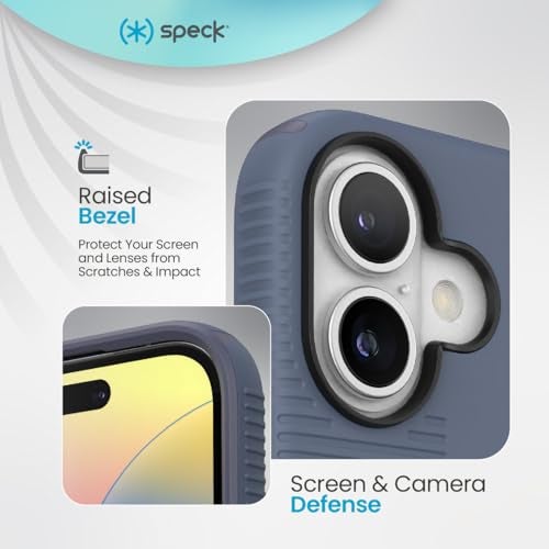 Speck CandyShell Grip iPhone 16 Case - Slim MagSafe - Mystery Blue/Faded Denim - Image 4