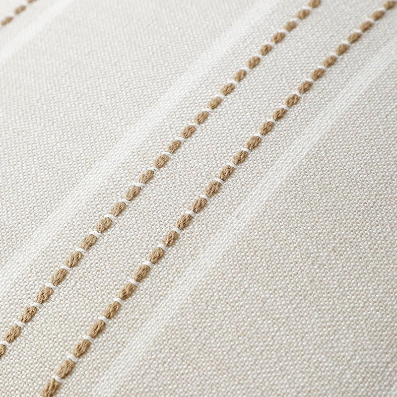 Hckot Throw Pillow Covers 12x20 Set of 2 Tan Pillow Covers Farmhouse Decorative Pillows Textured Linen Square Cushion Covers for Sofa Couch Bed Living Room Decor(Tan) - Image 3