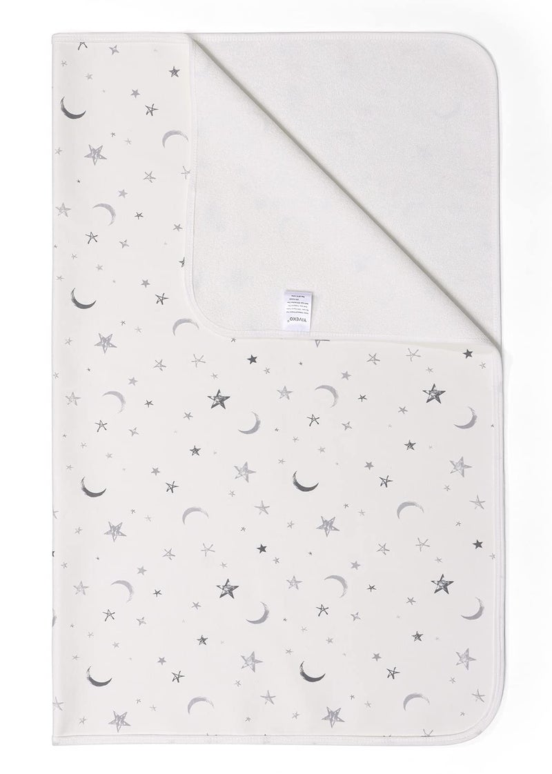 YIVEKO Baby Waterproof Bed Pad Washable Mattress Pad Reusable Underpads BedWhite Star