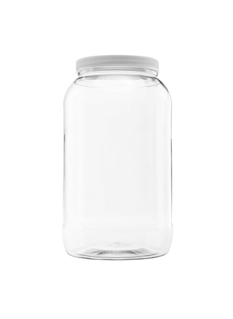 CLEARVIEW CONTAINERS CLEARVIEW CONTAINERS  128 Ounce Plastic Gallon Jar with 110400 Leak Proof Seal Lid  Food Grade and BPA Free 128oz 1pk 