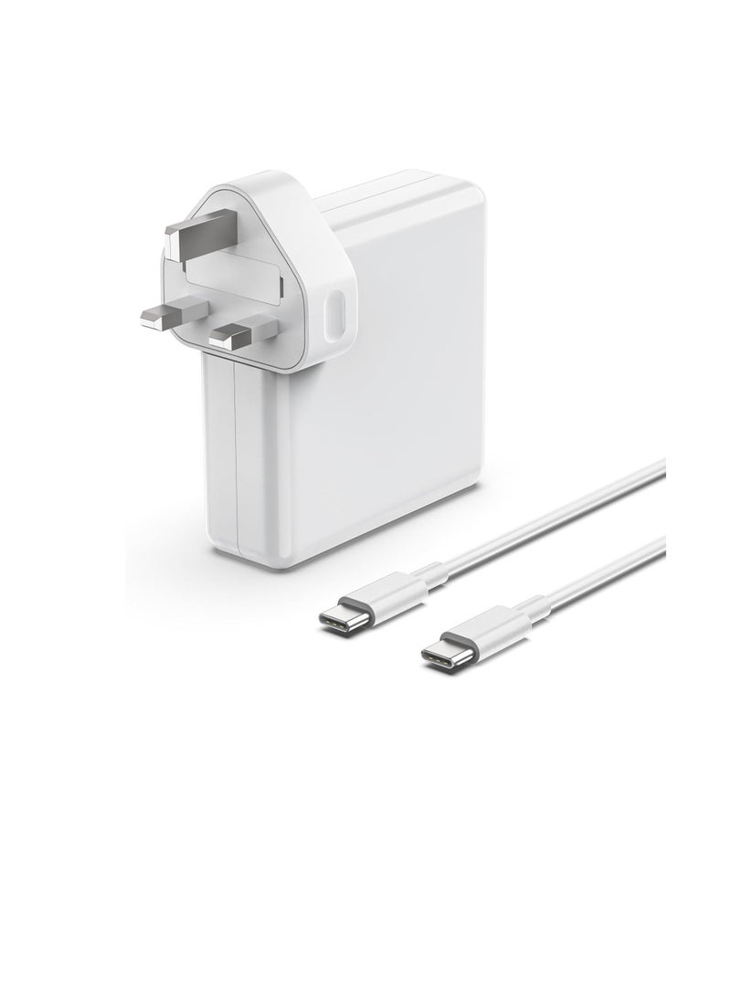 شاحن سريع 96 وات USB C للكمبيوتر المحمول لجهاز MacBook Pro مقاس 13 14 15 16 بوصة، MacBook Air مقاس 13 15 بوصة 2020 2019 2018، iPad Pro مقاس 12.9 بوصة، لأجهزة الكمبيوتر المحمولة/الكمبيوتر اللوحي/الهاتف الذكي مع منفذ USB C، كابل USB C إلى C (5.9 قدم/1.8 متر) - Image 1