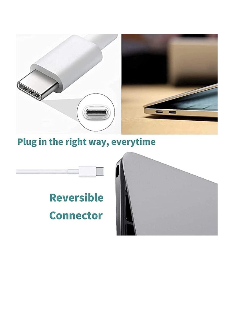 شاحن سريع 96 وات USB C للكمبيوتر المحمول لجهاز MacBook Pro مقاس 13 14 15 16 بوصة، MacBook Air مقاس 13 15 بوصة 2020 2019 2018، iPad Pro مقاس 12.9 بوصة، لأجهزة الكمبيوتر المحمولة/الكمبيوتر اللوحي/الهاتف الذكي مع منفذ USB C، كابل USB C إلى C (5.9 قدم/1.8 متر) - Image 4