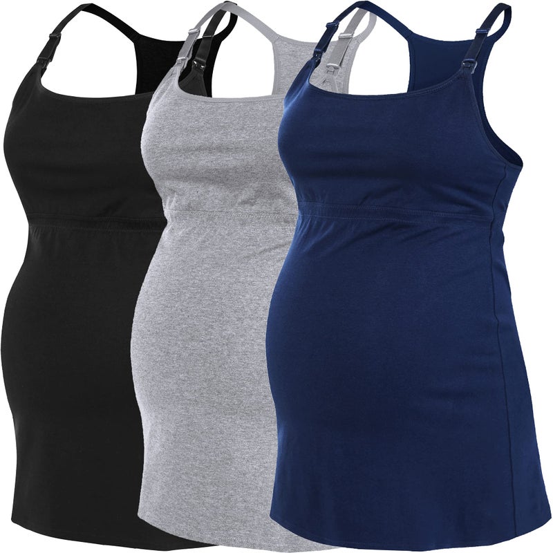 SUIEK Women's Nursing Tank Top Cami Maternity Bra Breastfeeding Shirts (Large) - Image 3
