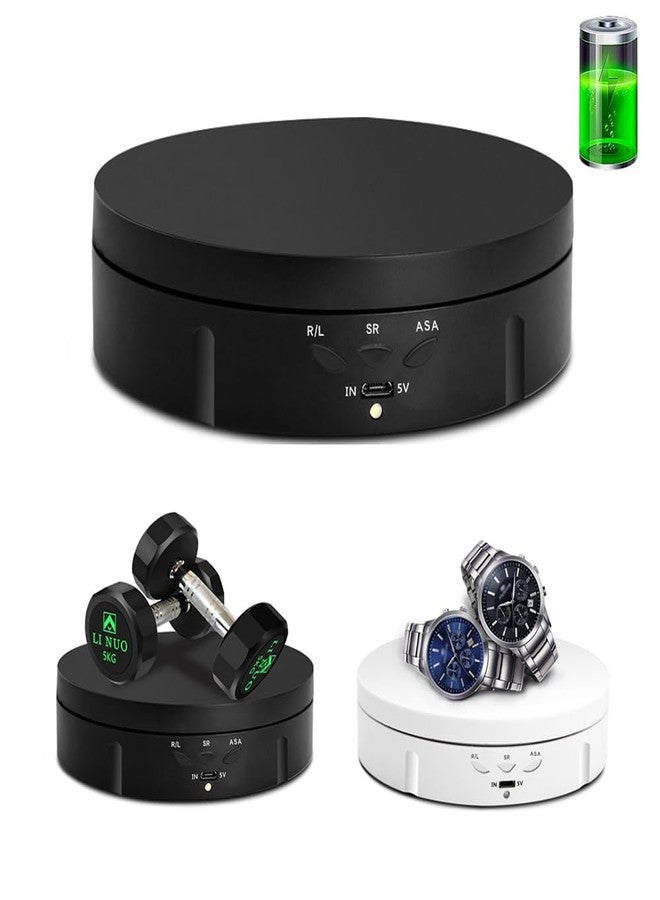JAYEGT Motorized Rotating Display Stand, 5.74inch /22lbs Load, 360 Degree Electronic Turntable Display Stand for Photography Products Shows , Jewelry, Watch, 3D Models, Cake (Black/Button Control/rechargeable) - Image 1