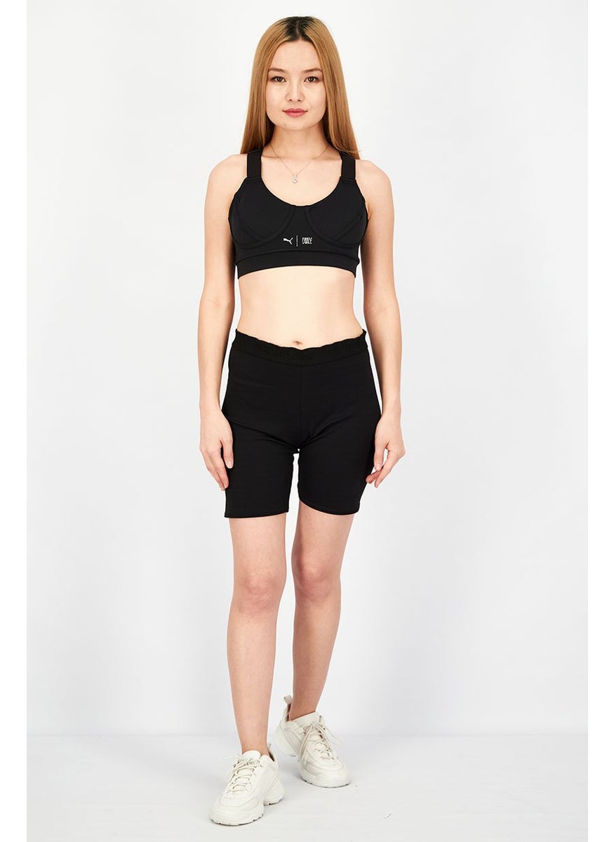 PUMA Women Sportswear Fit Graphic Print Padded Training Bra, Black  - Image 2