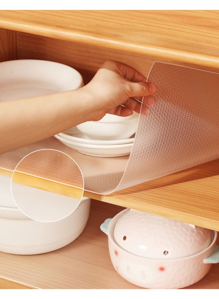 2pcs Shelf Liners, Every 30cm* 300cm Kitchen Drawer Mats, Non-Adhesive EVA Cupboard Protector, Cabinet Lining, Refrigerator Liner (Clear Dot) - Image 5
