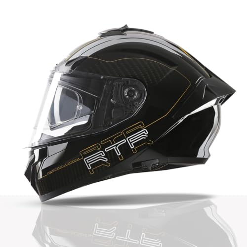 TVS Racing Hurricane Series Full Face Dual Visor Helmet for Men | Premium Bike Helmets with ABS Shell | Quick Release System | Aerodynamic Design | ECE, DOT & ISI Certified (White & Yellow, L) - Image 1
