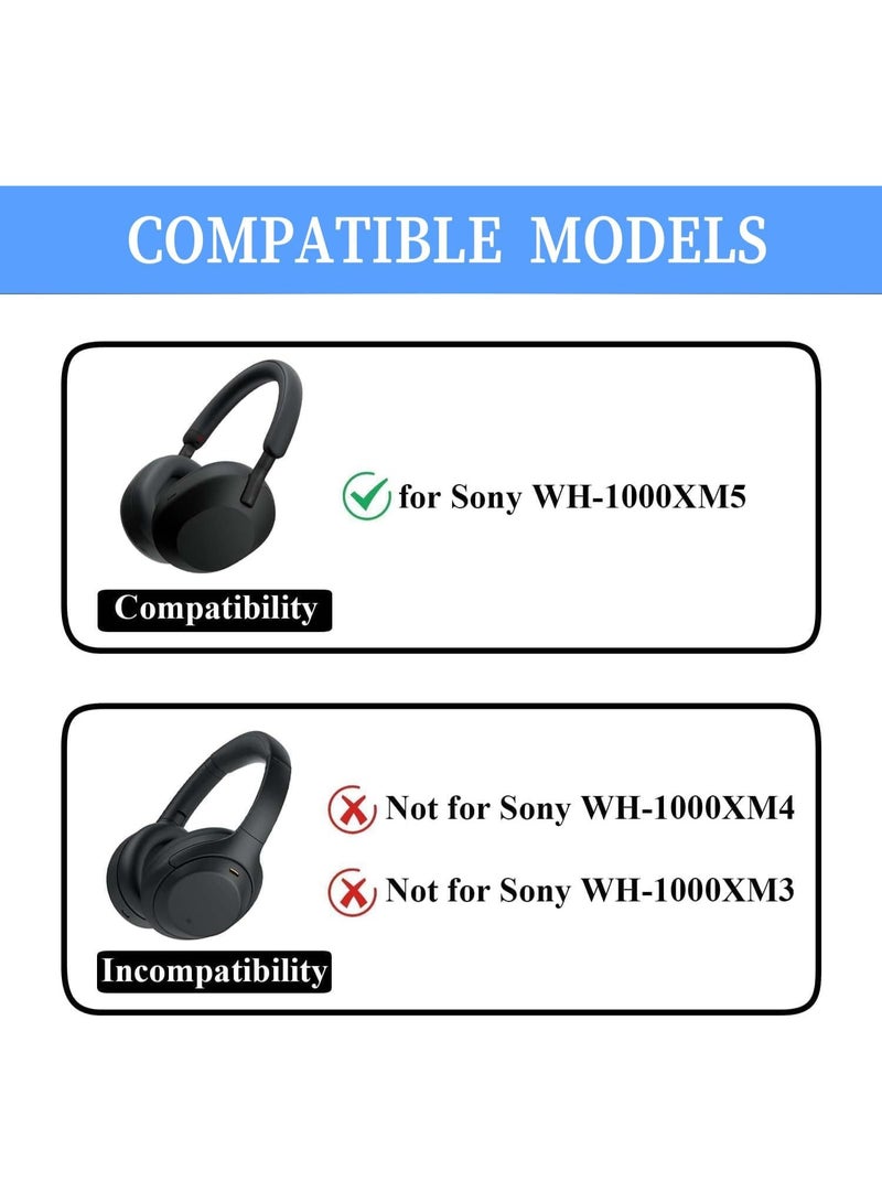 3 Sets Silicone Sweat Case Cover for Sony WH-1000XM5 Headphones, Embody XM5 Earpad Cover/Ear Covers/Headband Cover Protector, Washable Sweatproof Soft Silicone Headphone Accessories（Off White） - Image 2