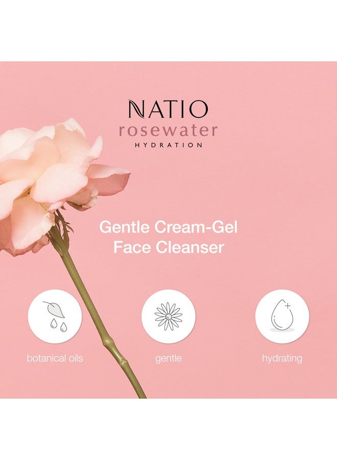ناتيو منظف الوجه الكريمي اللطيف بماء الورد 3.3 أونصة منظف للوجه مع ماء الورد يزيل المكياج والشوائب غسول الوجه لجميع أنواع البشرة - Image 5