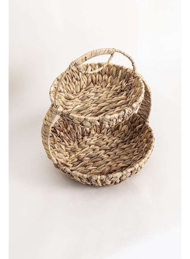 Meander Water Hyacinth 2 Tier Round Presentation 5121 - Image 3