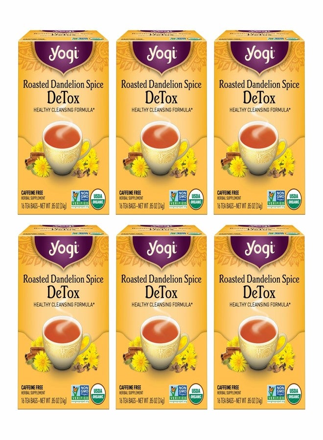 Yogi Tea Roasted Dandelion Spice DeTox Tea - 16 Tea Bags per Pack (6 Packs) - Organic DeTox Tea - Includes Roasted Dandelion Root, Dandelion Root, Cinnamon Bark, Cocoa Shell & More - Image 1
