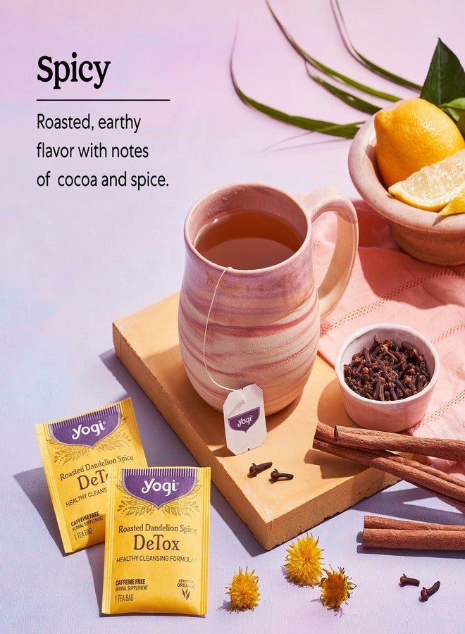 Yogi Tea Roasted Dandelion Spice DeTox Tea - 16 Tea Bags per Pack (6 Packs) - Organic DeTox Tea - Includes Roasted Dandelion Root, Dandelion Root, Cinnamon Bark, Cocoa Shell & More - Image 4