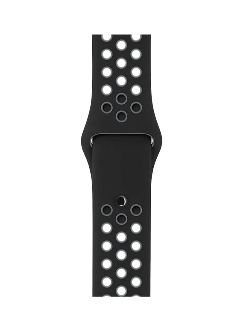 HEXABEX Silicone Sport Dot Band Compatible with 46mm/45mm/44mm/49mm for Apple Watch All Series Black - Image 2