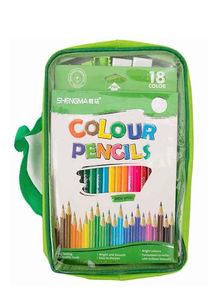 SHENMA Colour Pencil for Art & Craft, Stationery set  - Green  - Image 1