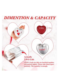 Patelai Aluminum Foil Cake Pan Heart Shaped Cupcake Cup with Lids 100 ml/ 3.4 Ounces Disposable Mini Cupcake Cup Flan Baking Cups for Valentine Mother's Day Wedding Xmas Birthday (Red,40 Sets)  - Image 4