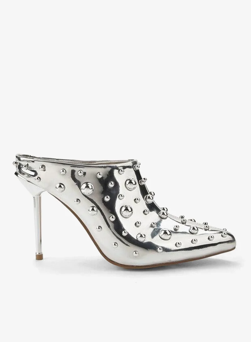 سيليست صنادل نسائية بكعب خنجر مرصع