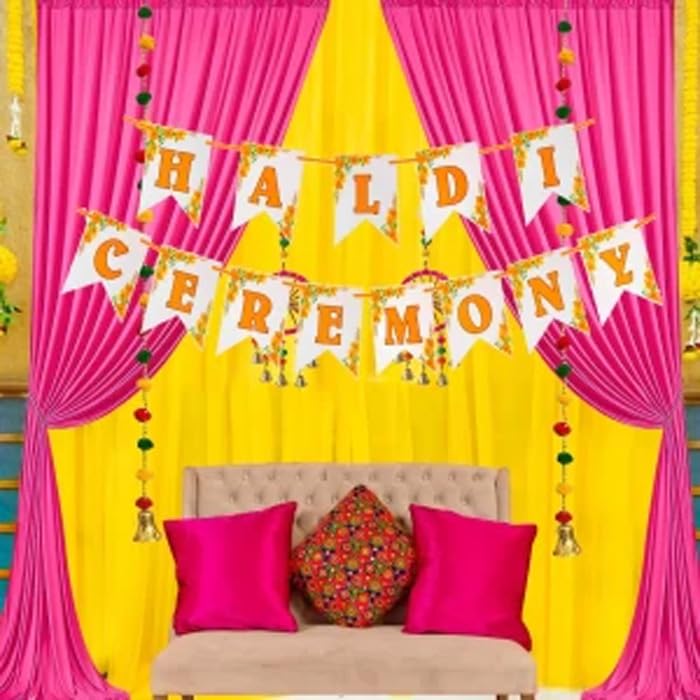 SOI Haldi Ceremony Decoration | Haldi Ceremony Banner | Haldi Backdrop Decoration | Haldi Ceremony Items - Image 5