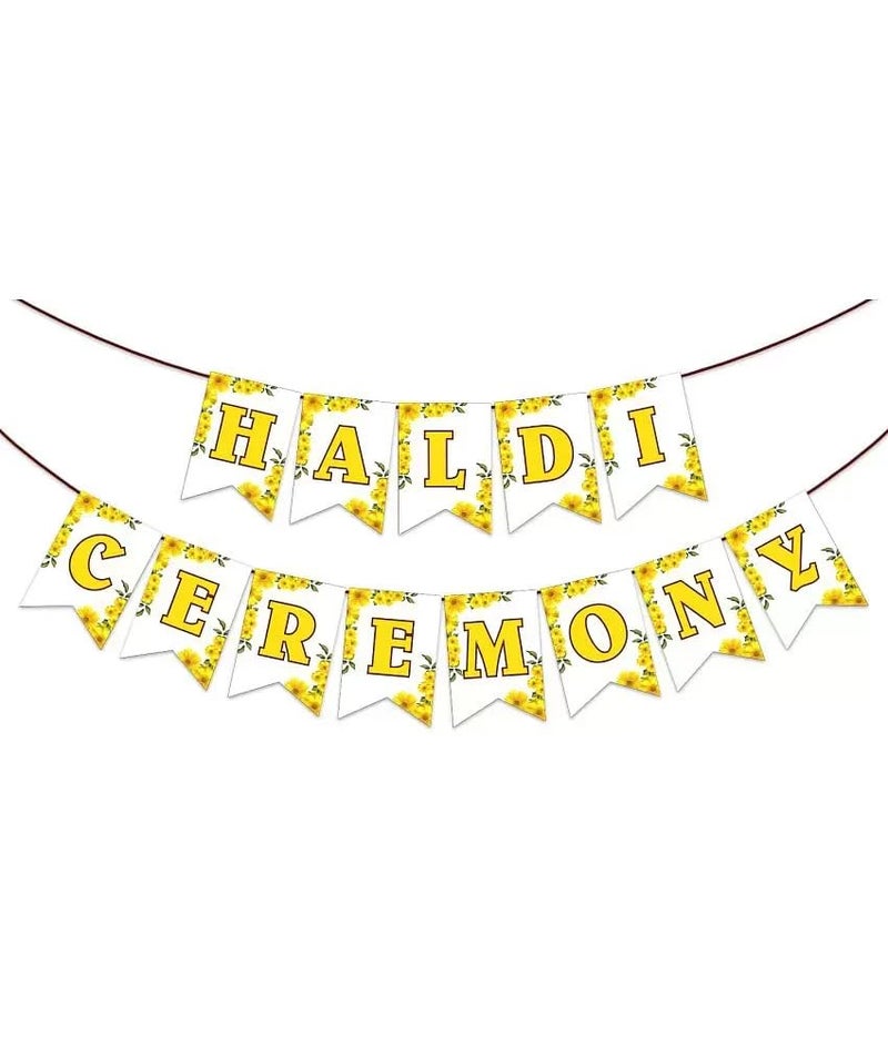 SOI Haldi Ceremony Decoration | Haldi Ceremony Banner | Haldi Backdrop Decoration | Haldi Ceremony Items - Image 1