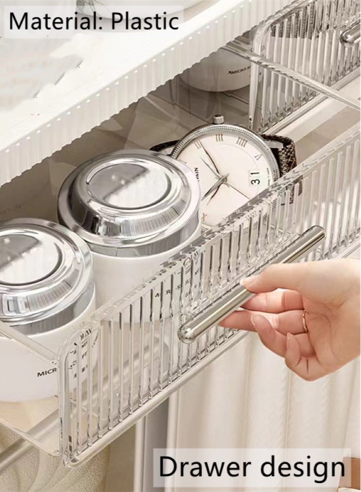 Kutis 4-Tier Wall Makeup Cosmetic Storage Box White 40x10x67.5 cm - Image 4