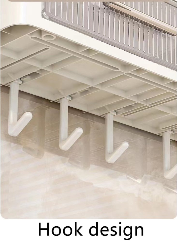 Kutis 4-Tier Wall Makeup Cosmetic Storage Box White 40x10x67.5 cm - Image 5