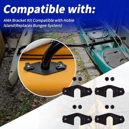XTPTFABS AMA Bracket Kit8 Pcs Thumb Screw caps 4 Pcs Brackets8 Pcs Threaded Inserts8 Pcs Bolts Compatible with Hobie IslandReplaces Bungee System - Image 3