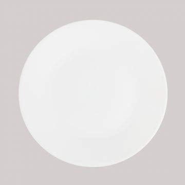 LVOOK Oplaware Exclusive Flourish Design Microwave Safe Dinner Plates Collection Pack of 6 Mist Style White Large