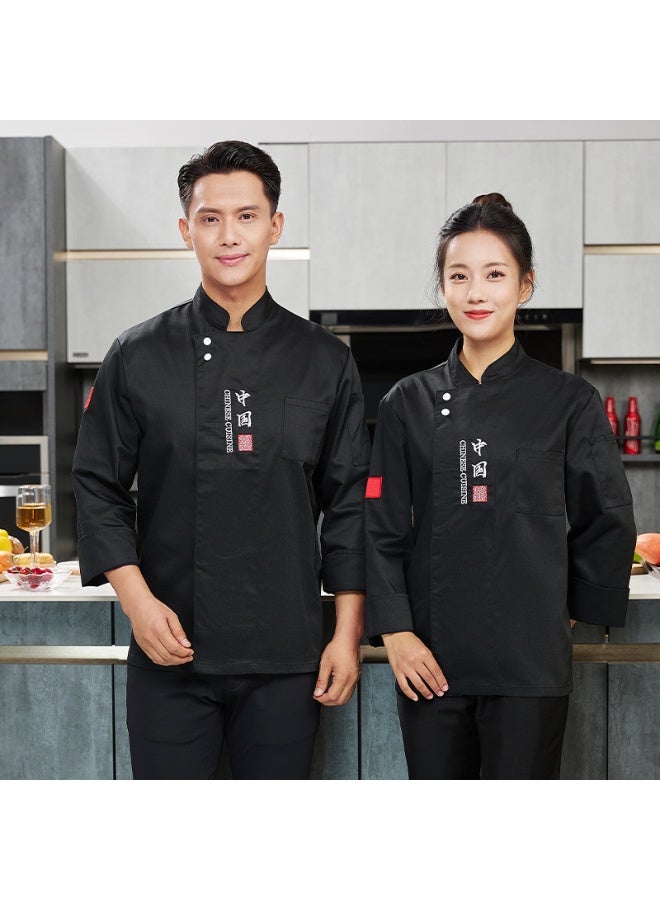 NIBEMINENT Dining Restaurant Rear Kitchen Chef Overalls Long Sleeve Autumn and Winter Clothes China Chef Uniform Canteen Hotel Clothes  - Image 1