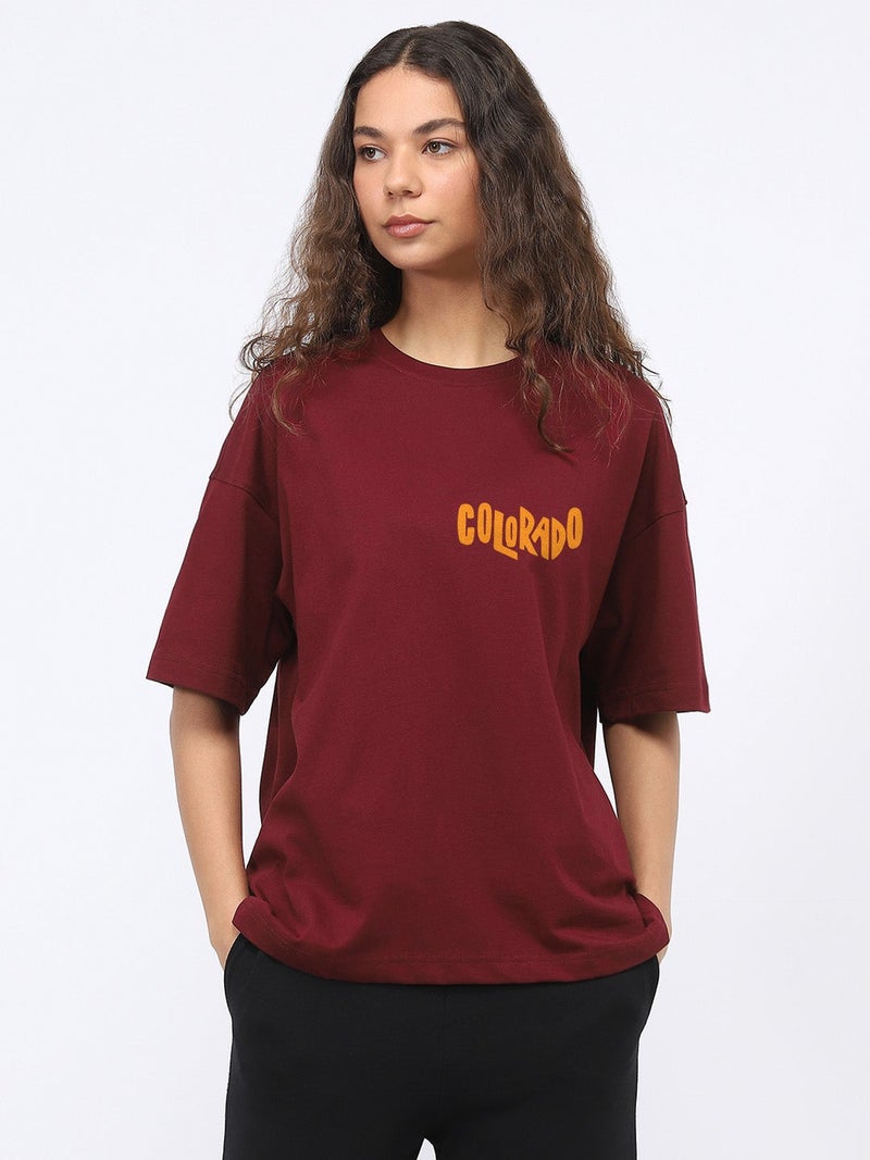 Nobero Women Oversized Graphic Back Print T-shirt - Image 3