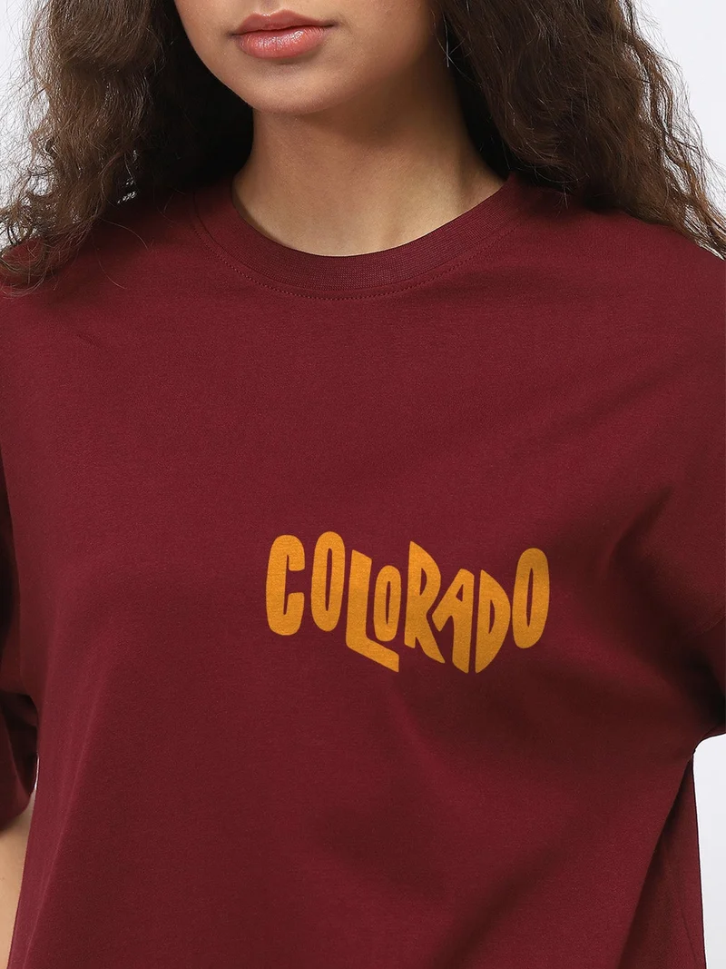 Nobero  Nobero Women Oversized Graphic Back Print T-shirt  | Best Price UAE