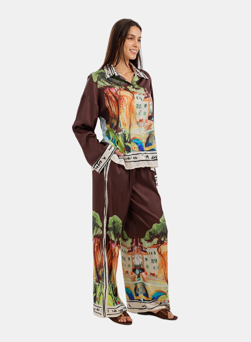 Carina طقم شاطئ فني جرافيكي - Image 2