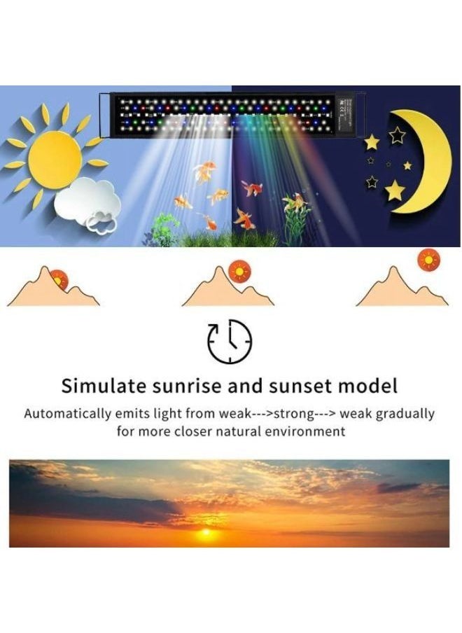 Generic - B&K Programmable LED Aquarium Light Extendable Dimmable 7 Modes Full Spectrum Light for Freshwater - Image 1