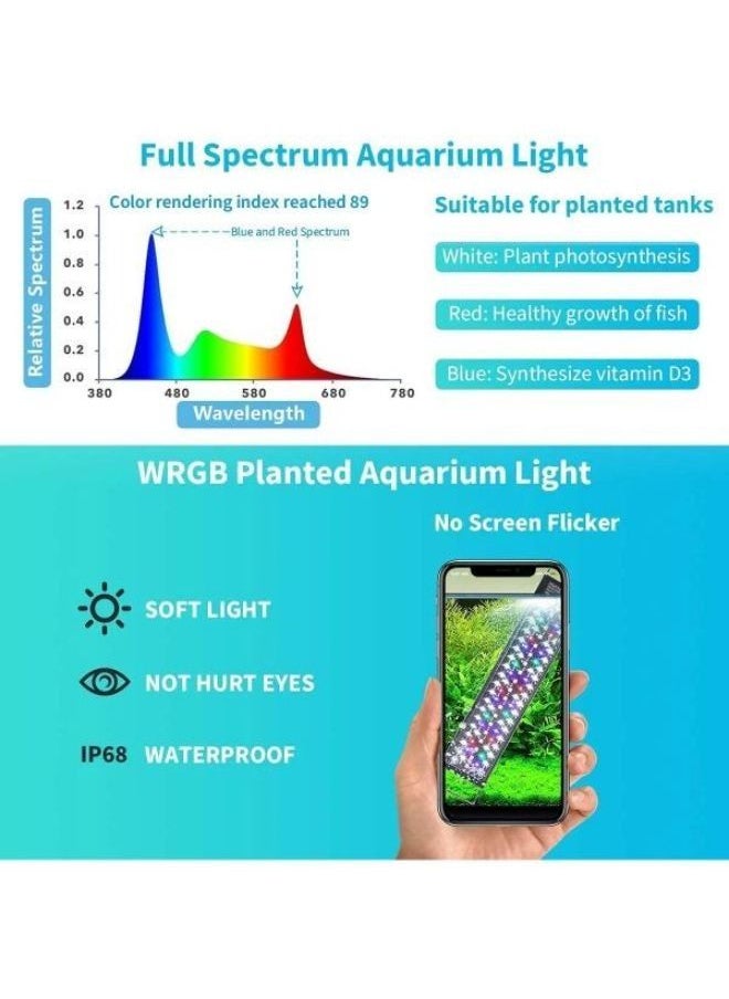 Generic - B&K Programmable LED Aquarium Light Extendable Dimmable 7 Modes Full Spectrum Light for Freshwater - Image 1