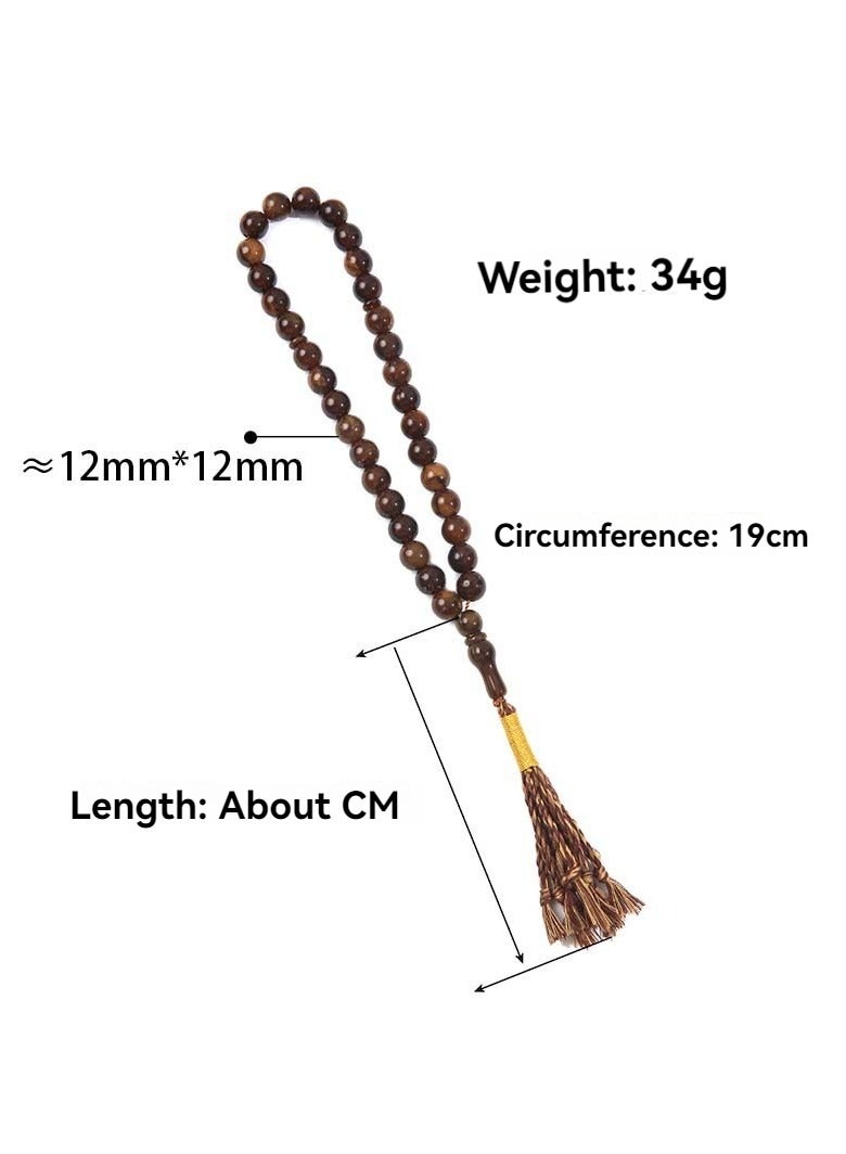 Men's Tassel Rosary 33 Beads (Brown) - Image 2