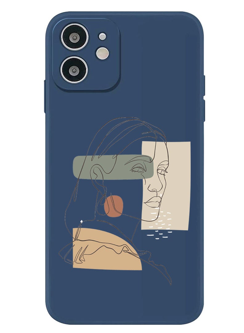 Theodor Protective Slim Fit Case Liquid Silicone Cover with Full Body Protection Anti-Scratch Shockproof Case For iPhone 12 Blue  - Women B - Image 1