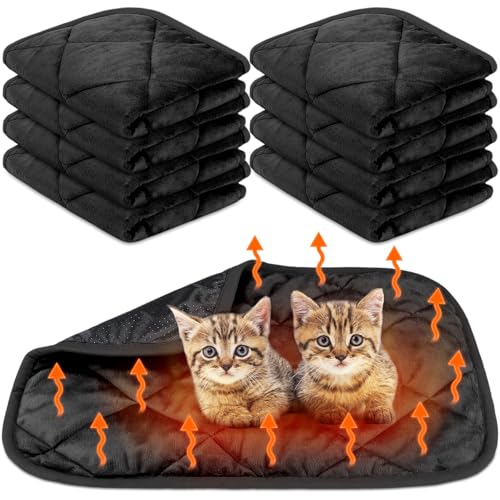 Clysee 8 Pack Self Heating Cat Mat Self Warming Cat Bed Extra Warm Thermal Pet Bed Mat Reflects Body Heat Washable Dog Crate Pad for Indoor Outdoor PetsBlack16 x 20 Inch - Image 1