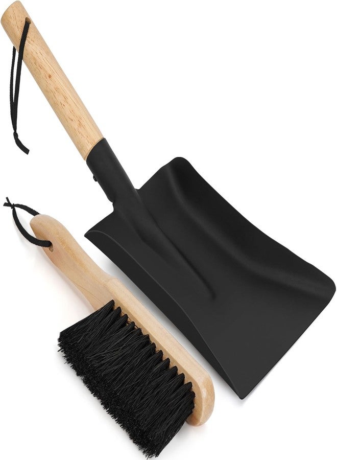 INNO STAGE Ash Shovel and Brush Set - Fireplace Tools Set Hearth Indoor Outdoor Modern Firepit Coal Shovel and Brush Kit Cleaning Tool Rust Resistant (7.3 * 16.7inch) - Image 1