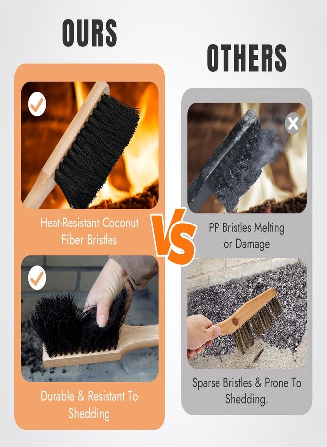 INNO STAGE Ash Shovel and Brush Set - Fireplace Tools Set Hearth Indoor Outdoor Modern Firepit Coal Shovel and Brush Kit Cleaning Tool Rust Resistant (7.3 * 16.7inch) - Image 4