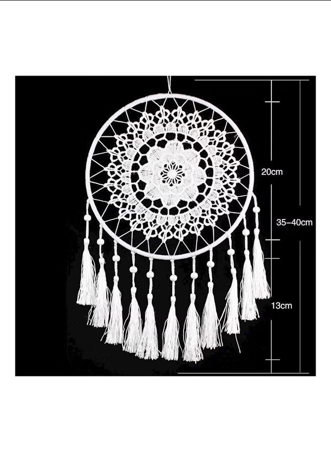 Handmade Big Lace Feather Dream Catcher Black 20x15x5centimeter  - Image 4