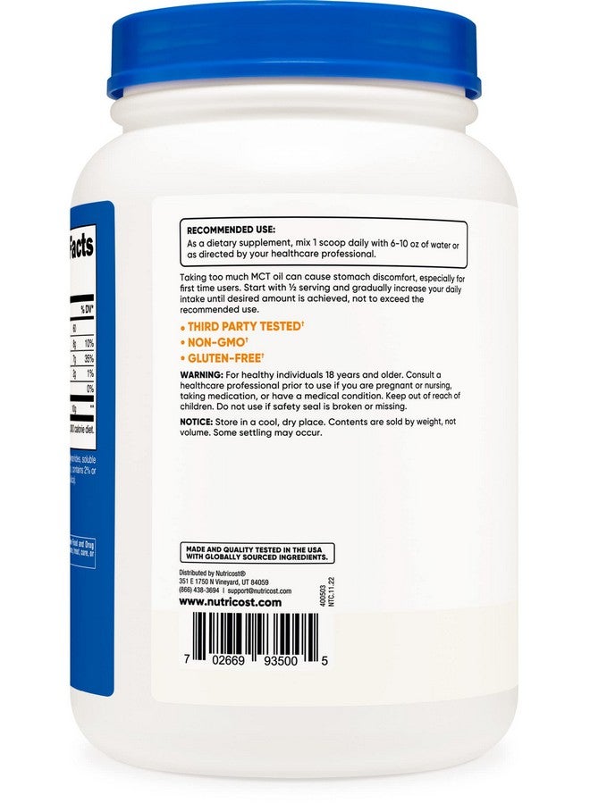 Nutricost Mct Oil Powder 2Lbs (32Oz) Great For Ketosis And Ketogenic Diets Zero Net Carbs Nongmo + Gluten Free - Image 3