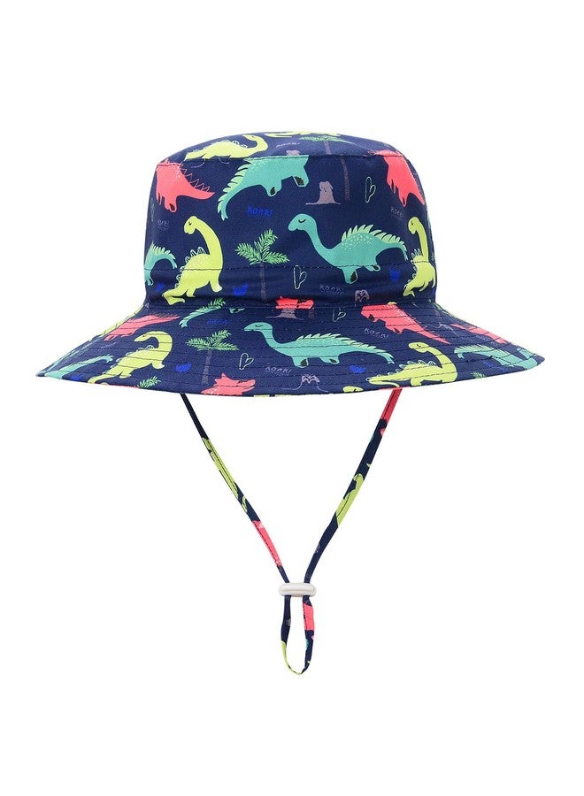 Komorebi Baby Sun Hat UPF 50+ Sun Protective Toddler Bucket Hat Summer Kids Beach Hats Wide Brim Outdoor Play Hat for Boys Girls Navy Dinosaur 2-4T - Image 4