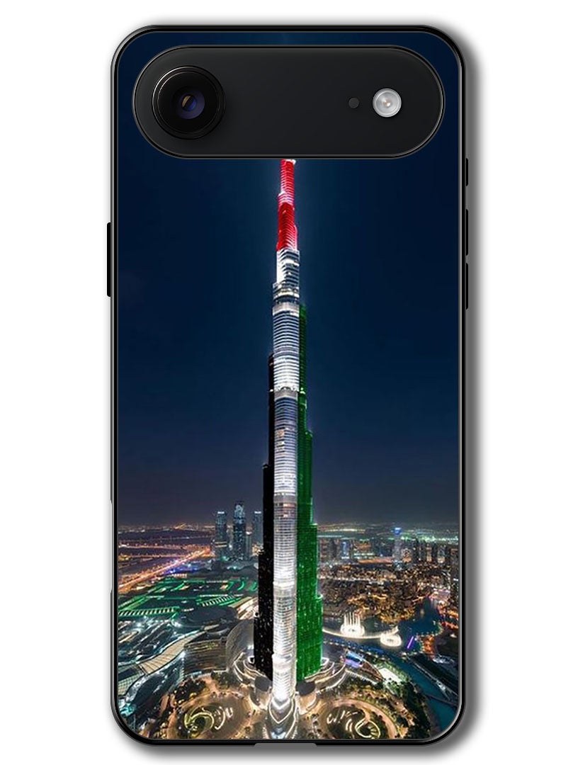Theodor Case Compatible with Apple iPhone 17 Air 6.5 Inch Protection Shockproof Bumper Cover Burj Khalifa UAE Flag - Image 1