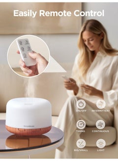 InnoGear 500Ml Essential Oil Diffuser With Remote Control Premium Ultrasonic Aromatherapy Diffusers Scent Humidifier Vaporizer Autooff Timer For Large Room Home Yellow  - Image 4