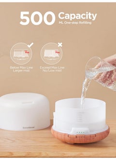 InnoGear 500Ml Essential Oil Diffuser With Remote Control Premium Ultrasonic Aromatherapy Diffusers Scent Humidifier Vaporizer Autooff Timer For Large Room Home Yellow  - Image 5