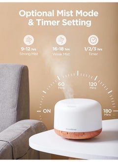 InnoGear 500Ml Essential Oil Diffuser With Remote Control Premium Ultrasonic Aromatherapy Diffusers Scent Humidifier Vaporizer Autooff Timer For Large Room Home Yellow  - Image 3