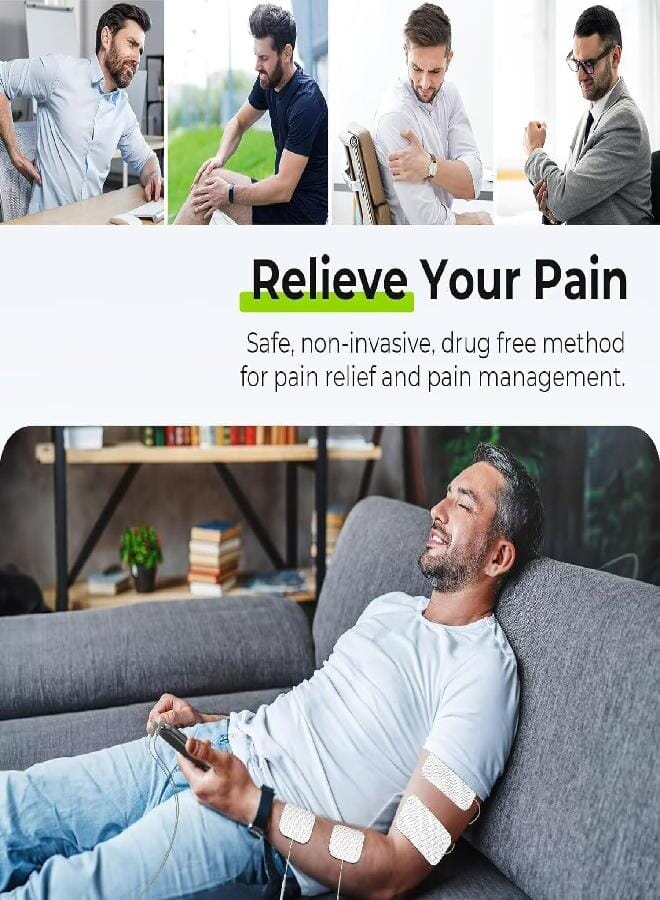 AUV0N AUVON 3-in-1 TENS Unit Muscle Stimulator, EMS Massage Machine with 40 Intensities for Gradual Shoulder, Sciatica, Back Pain Relief, 24 Modes Rechargeable Electronic Pulse Massager with 12 TENS Pads - Image 2