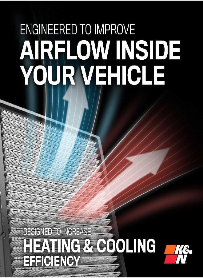 K&N K&N LIFETIME Cabin Air Filter: Premium, Washable, Clean Air for your Cabin: Compatible with 2013-2024 Alpine/Dacia/Inifinit/Mitsubishi/Nissan/Renault: (See product Description for Select Models)VF2076  - Image 3